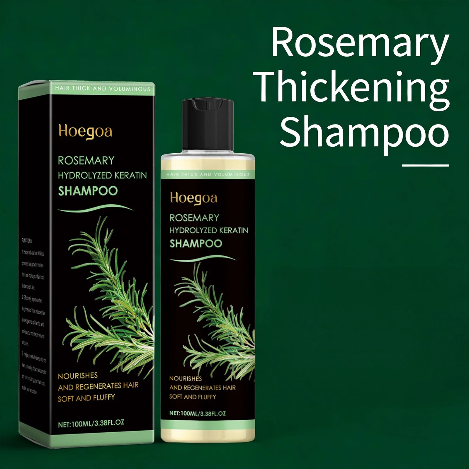 Rosemary Hydrolyzed Keratin Shampoo Nourushes Regenerate Hair Fluffy Oil Control Cleansing Scalp Refreshing Thickening Shampoo Oasis Select