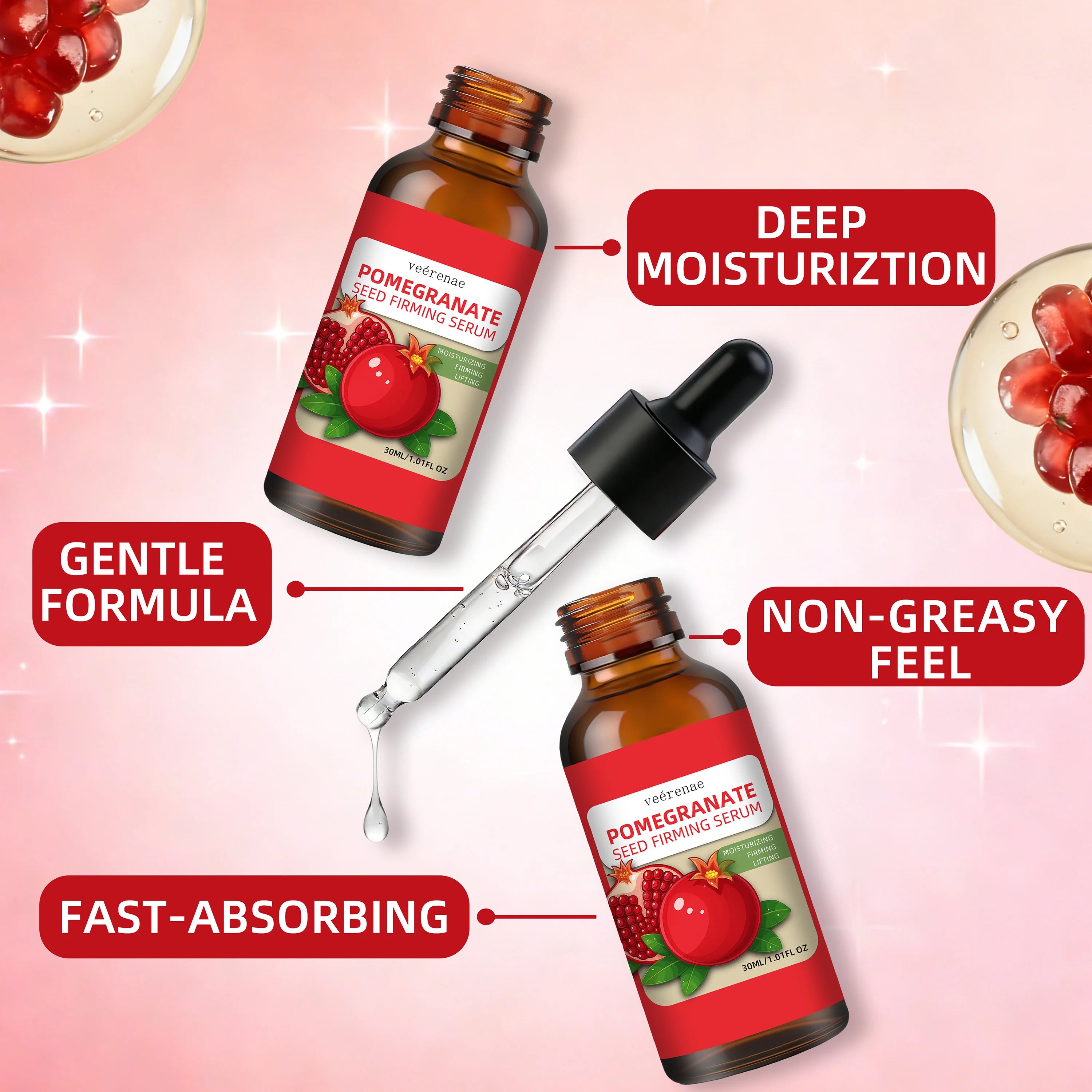 veérenae Pomegranate Seed Face Serum 2-Pack | Day & Night
