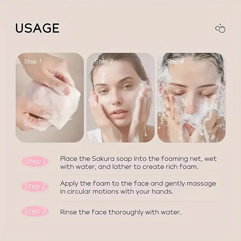 4PCS Niacinamide Cherry Blossom Handmade Soap, Rich in Niacinamide and Cherry Blossom Extract, Gently Cleanses and Moisturizes Oasis Select