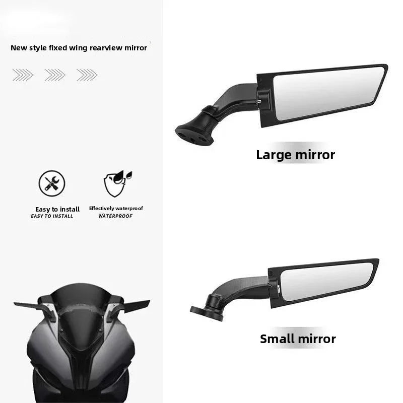 Motorcycle street bike modification fixed wing rearview mirror spring aluminum alloy sports car foldable universal reflector Oasis Select