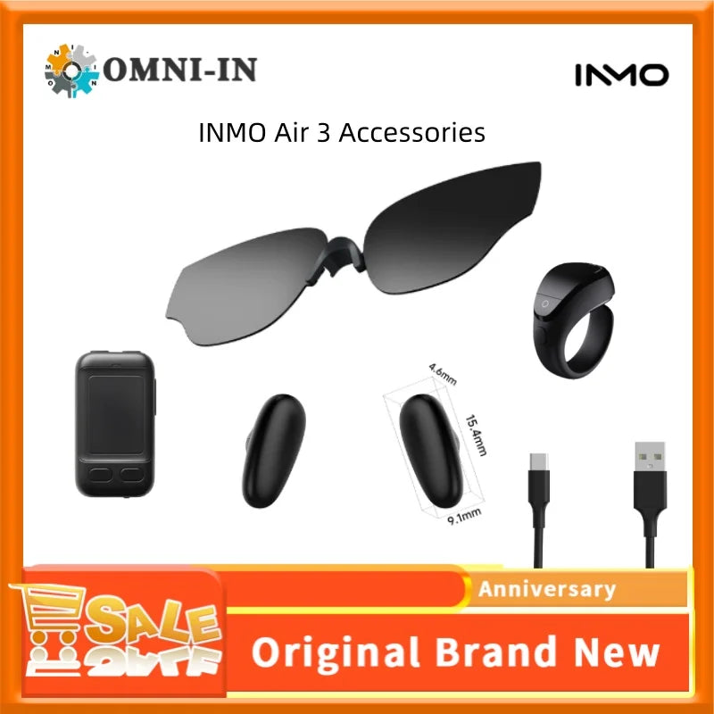 INMO AIR3 Accessories: Ring, Cable, Touchpad, Clip & Nose Pad