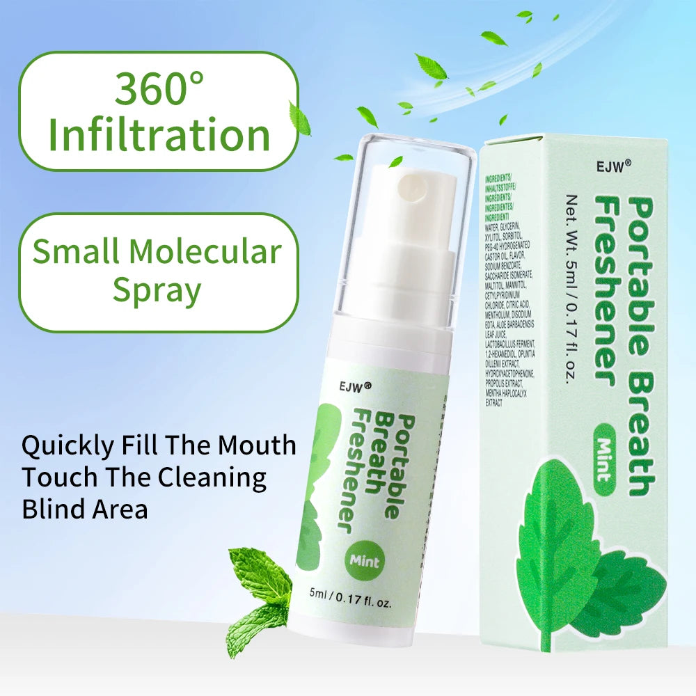 EJW Probiotic Oral Spray, Mint & Peach & Grape Flavor Combo, Breath Spray with Prebiotics , Long-Lasting Freshness Oasis Select