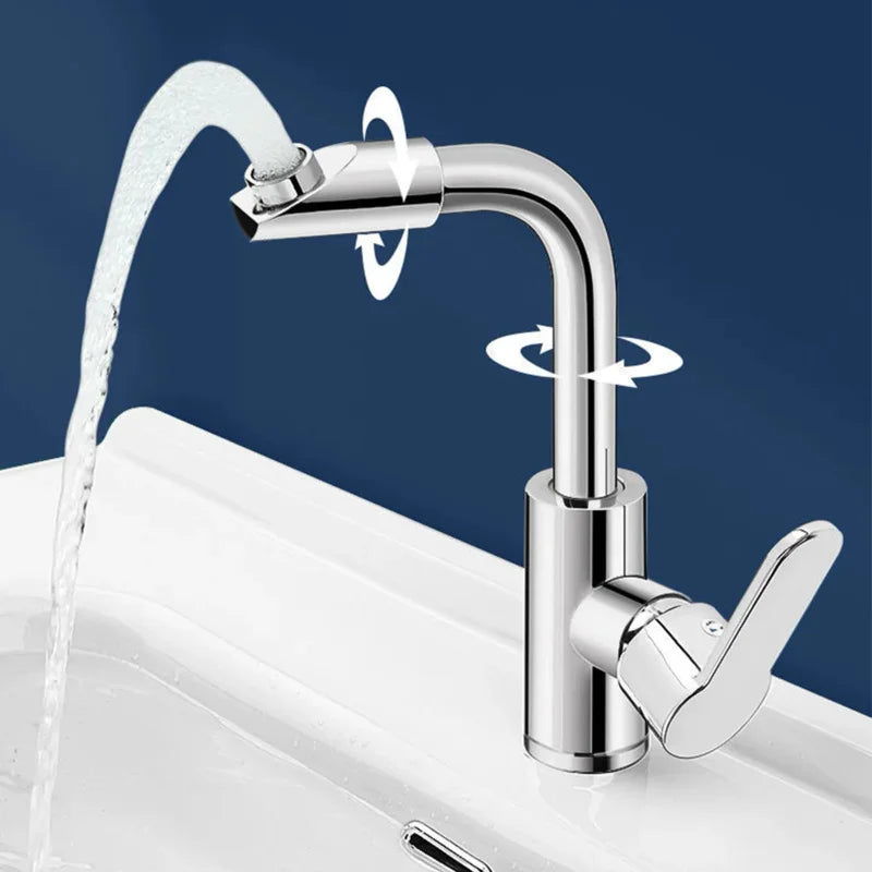Cold Hot Mixer Tap Bathroom Chrome Plated Durable Faucet Polished Silver Swivel Basin Sink Tap Zinc Alloy Body Oasis Select Default Title