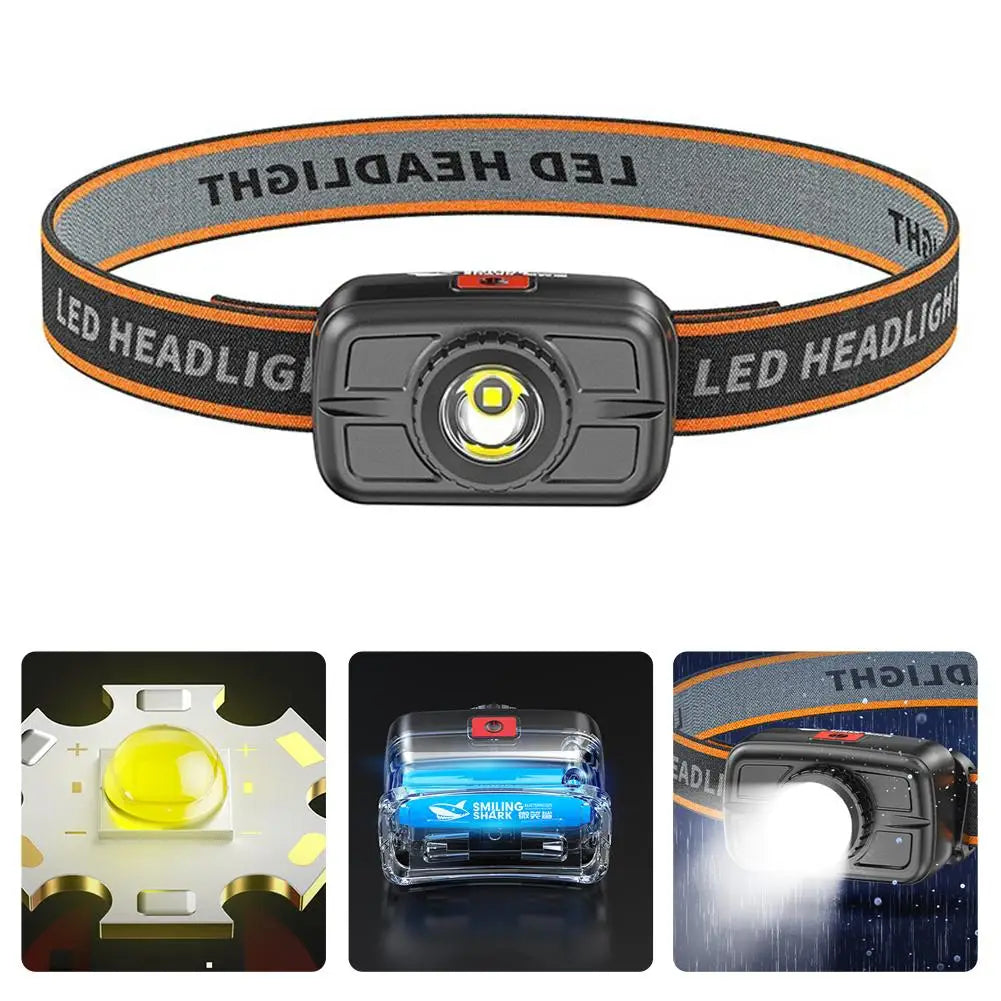 SUPERFIRE Mini Powerful Hiking Camping Headlamp USB C Rechargeable Head Light LED Sensor Headlight Front Head Lamp For Working Oasis Select