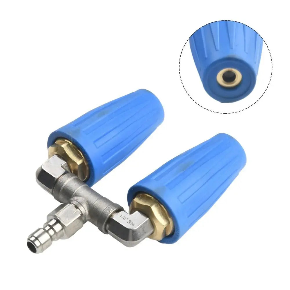 360°Rotating Dual Turbo Nozzle Pressure Washer 1/4" Quick Connector 2.0 Orifice Twin Turbo Nozzle 4000 PSI Stainless Steel Oasis Select