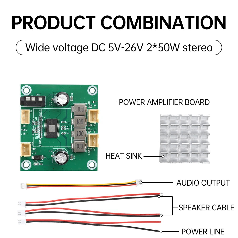 TPA3116 2.0 Channel Digital Stereo Class D Audio Power Amplifier Board DIY 50W + 50W Amplificador Sound Board DC5-26V Oasis Select