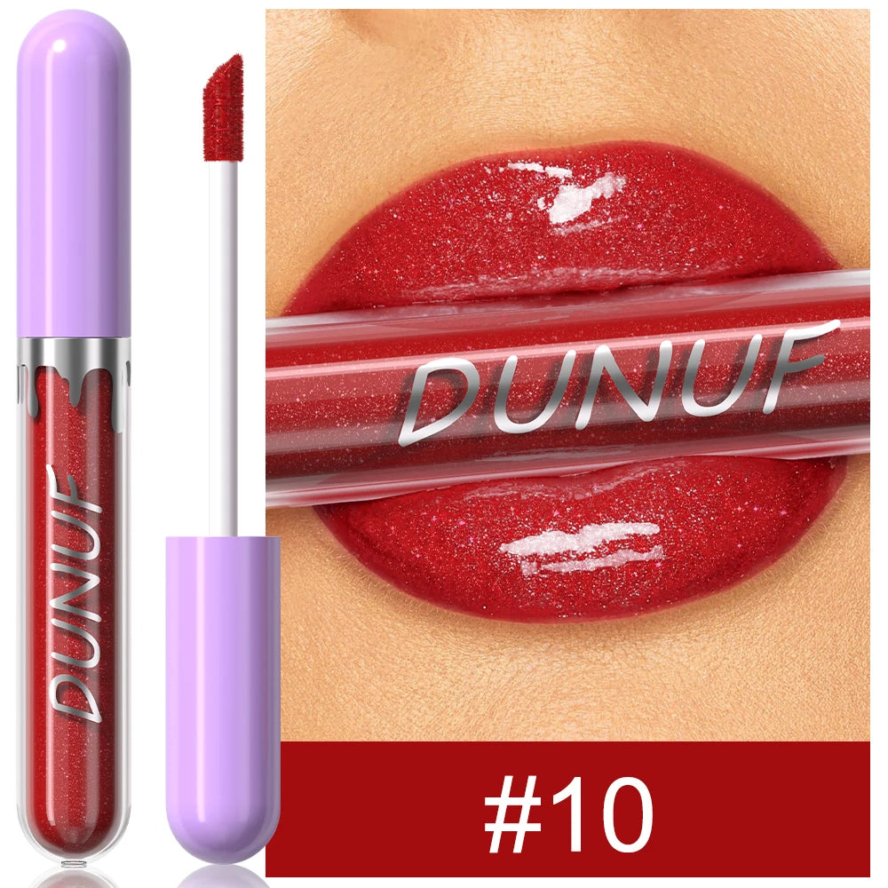 DUNUF Pearl Lip Gloss Moisturizing Lip Gloss Easy Color Lipstick Oasis Select 10