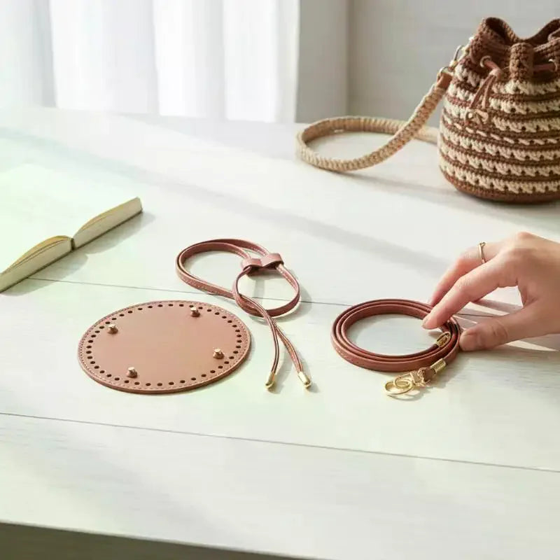 PU Leather Bucket Bag Base DIY Kit – Strap & Drawstring Set Bag Making Kit Oasis Select
