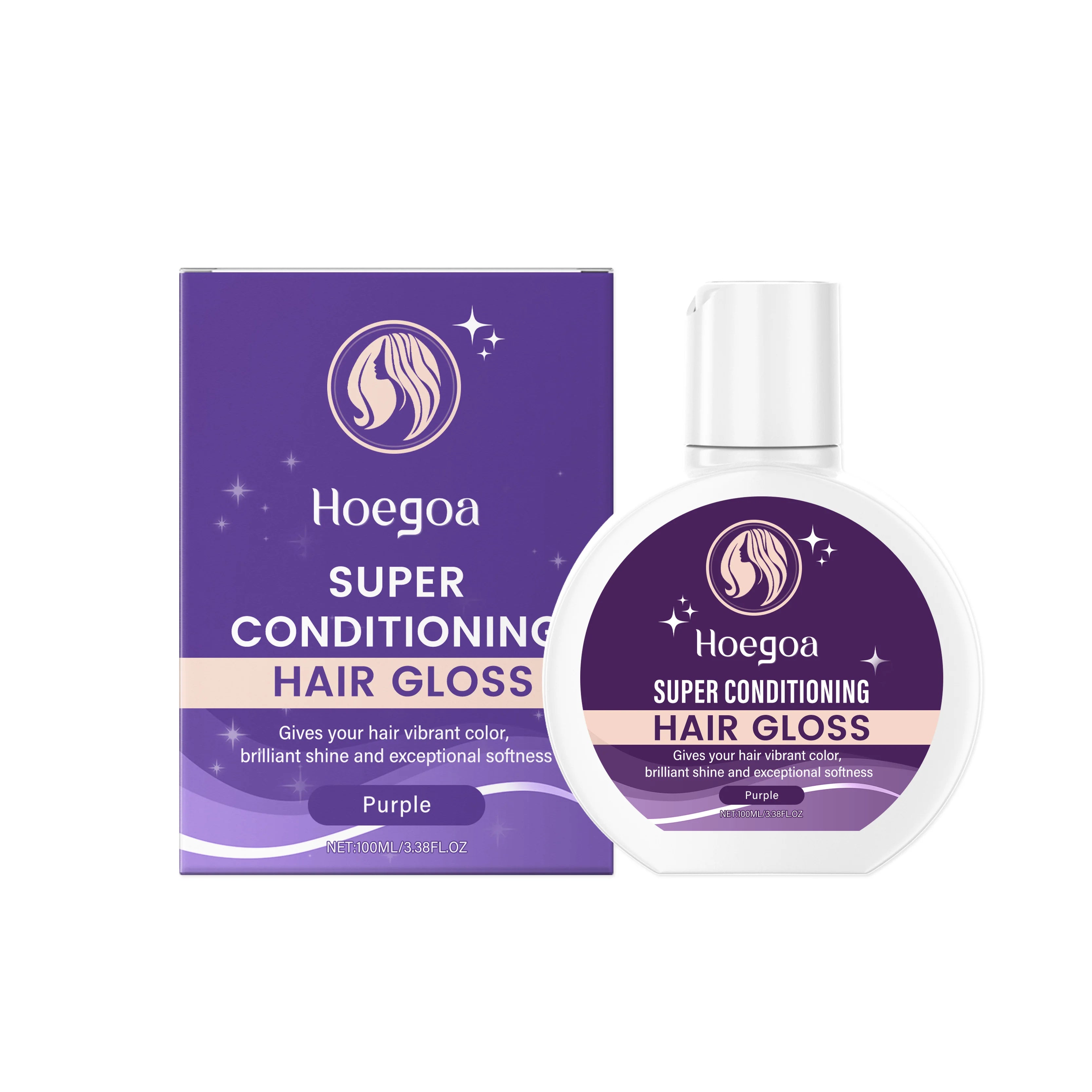 Hoegoa Anti-Frizz Hair Brightening Conditioner Enhances Hair Color Increases Hair Elasticity Shine Deep Nourishing Conditioner Oasis Select Purple