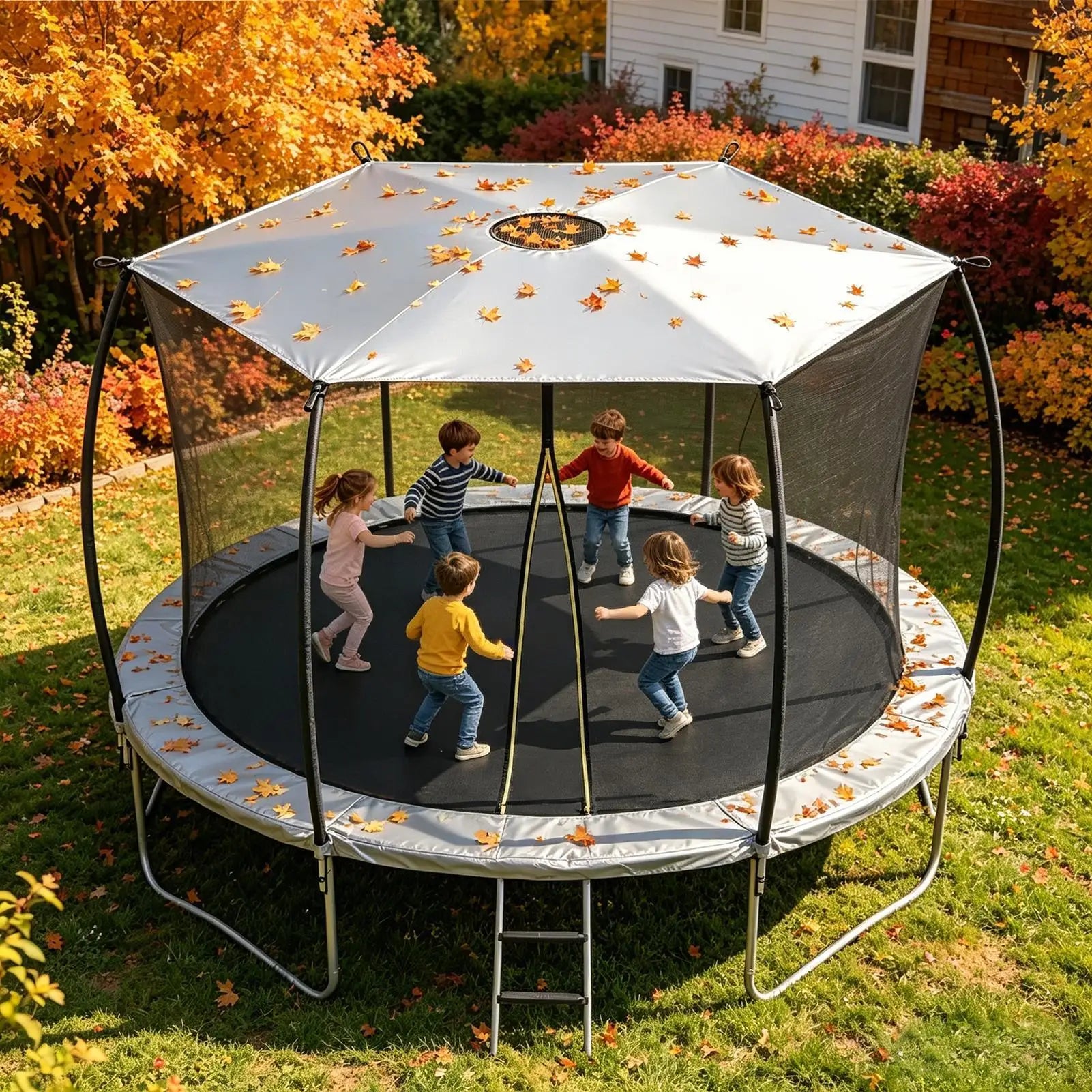 Trampoline Sun Shade Waterproof Heavy Duty Sunblock Cloth Sun Protection Trampoline Tarp for Outdoor Kids Backyard Porch Lawn Oasis Select
