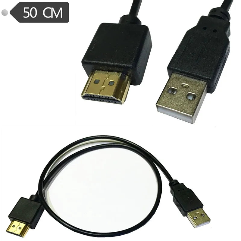 USB Power Cable To HDMI-Compatible Male to Male Charger Cords Splitter Adapter USB 2.0 To HDMI Charging Cable For Smart Device Oasis Select
