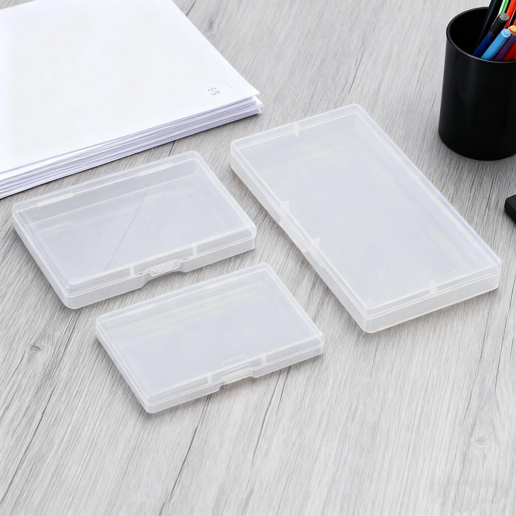 10Pack PP Plastic Rectangular Flat Box Transparent Design Storage Box Convenient To Locate And Retrieve Items Oasis Select