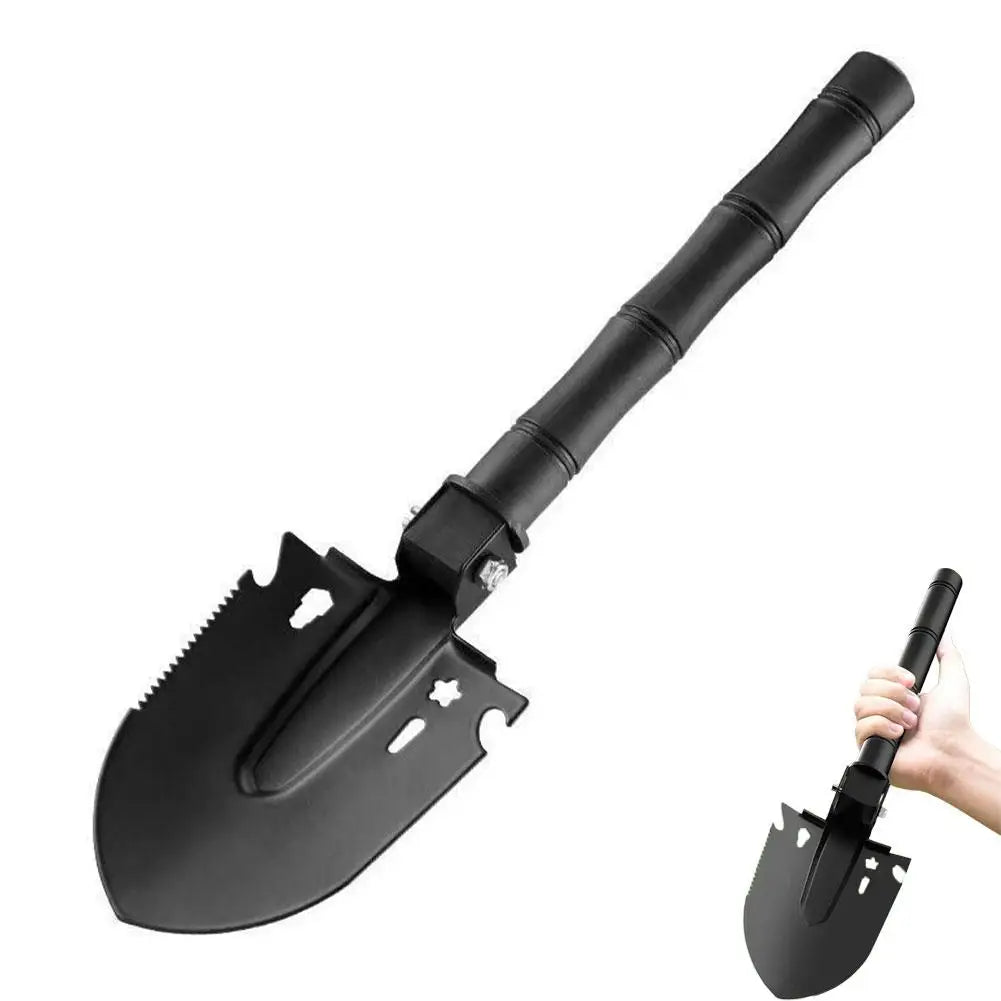 Multifunctional Engineering Shovel Portable Folding Camping Shovel Survival Digging Tool Outdoor Garden Beach Military Shovel Oasis Select black