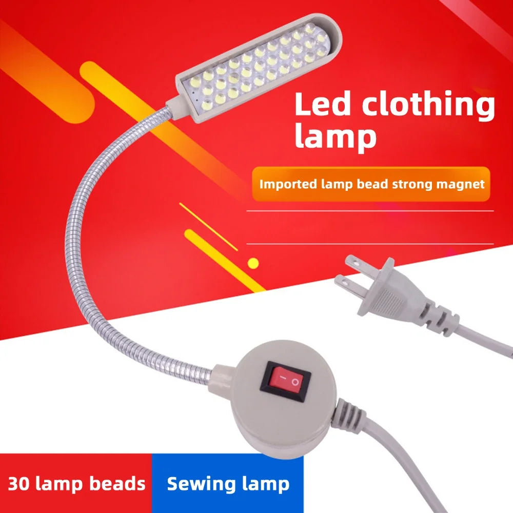30 LED Industrial Strength Gooseneck Lamp Flexible 360° Sewing Machine Work Light Clothing Machine Accessory Oasis Select