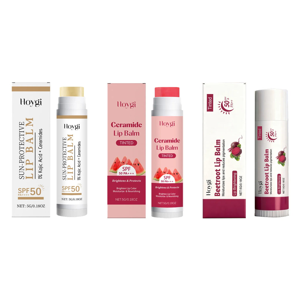 Sun Protective Lip Balm SPF50+ Nourishing Beetroot Brightening Ceramide Kojic Acid Moisturizing Fade Lip Lines Lipstick For Lips Oasis Select