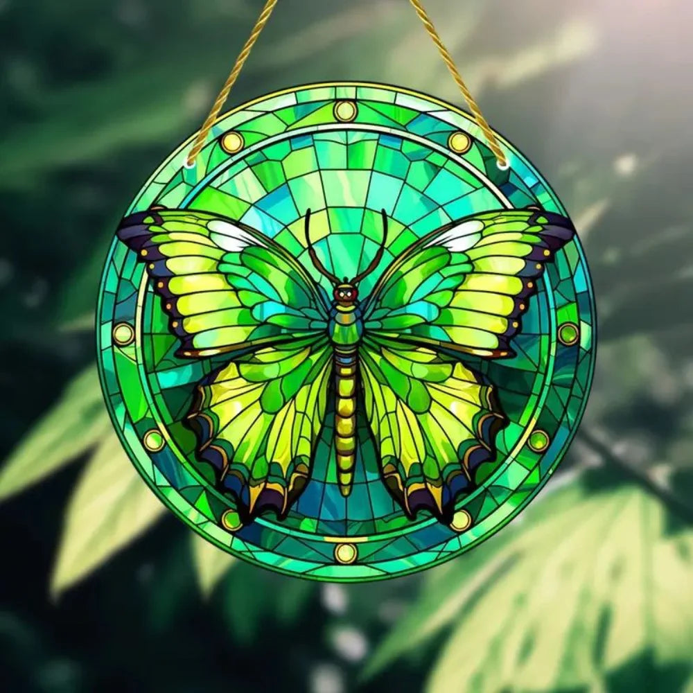 2025 Circular Acrylic Painting Creative Butterfly Theme Home Wall Decoration Hanging Painting Living Room Bedroom Mural Painting Oasis Select 4