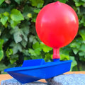 Balloon Powered Race Boats Toy 3D Printed DIY Water Racing Ship Ornaments Home Experiment Toy Home Outdoor Pool River Game Gifts Oasis Select Blue without balloon 16.6 5.5 4.2cm