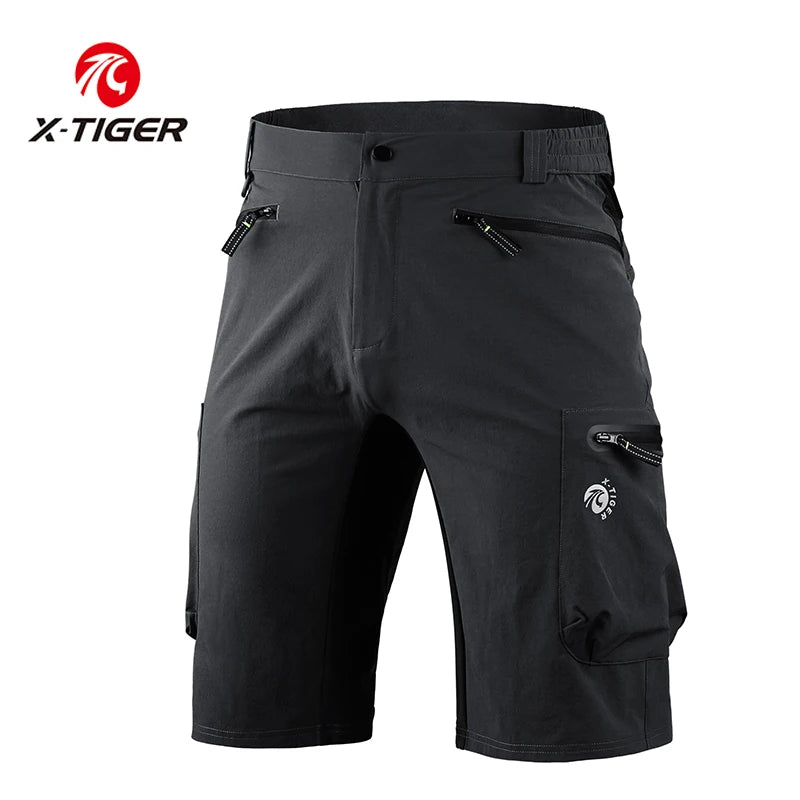 X-TIGER Men's MTB Cycling Shorts – Multi-Pocket, Quick Dry