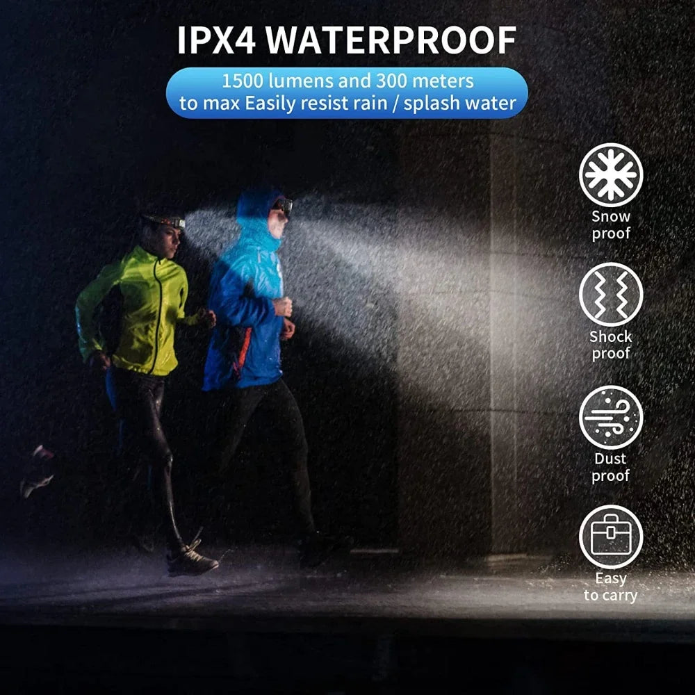 IR Motion Sensor LED Headlamp Super Bright USB Rechargeable Headlight Outdoor Emergency Light Night Fishing Head Lamp Oasis Select