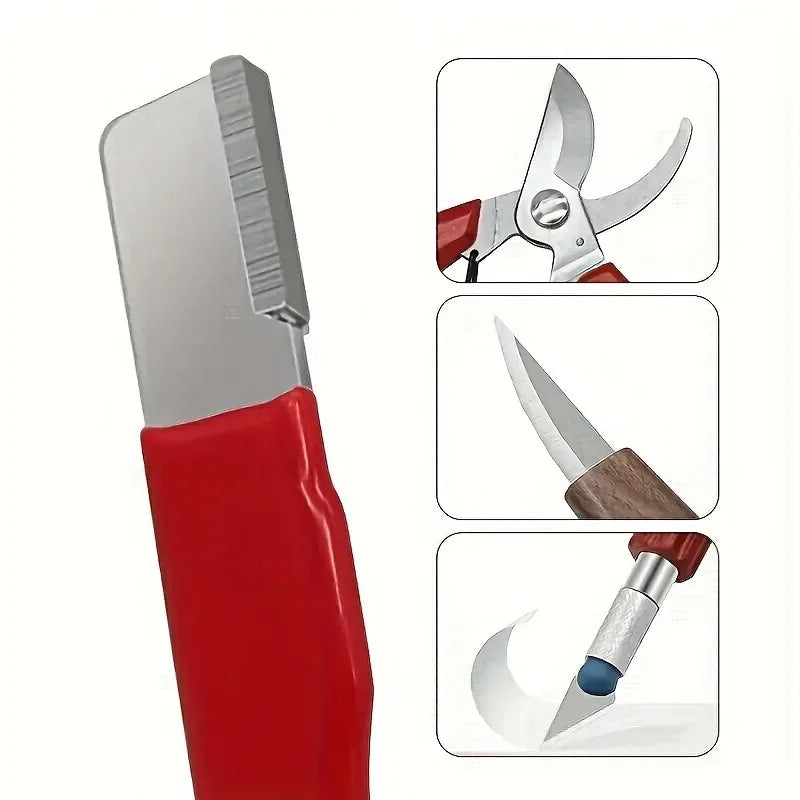 Professional Kitchen Knife Sharpener - Tungsten & Diamond Ceramic Sharpening Stone For All Blades, Including Garden Shears Oasis Select