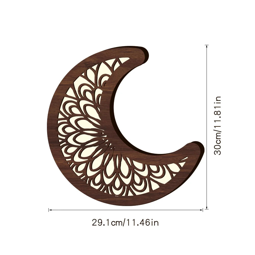 Nordic Wall Decoration Pendant Bohemia UV Printed Wood Led Wall Decoration Oasis Select Clear