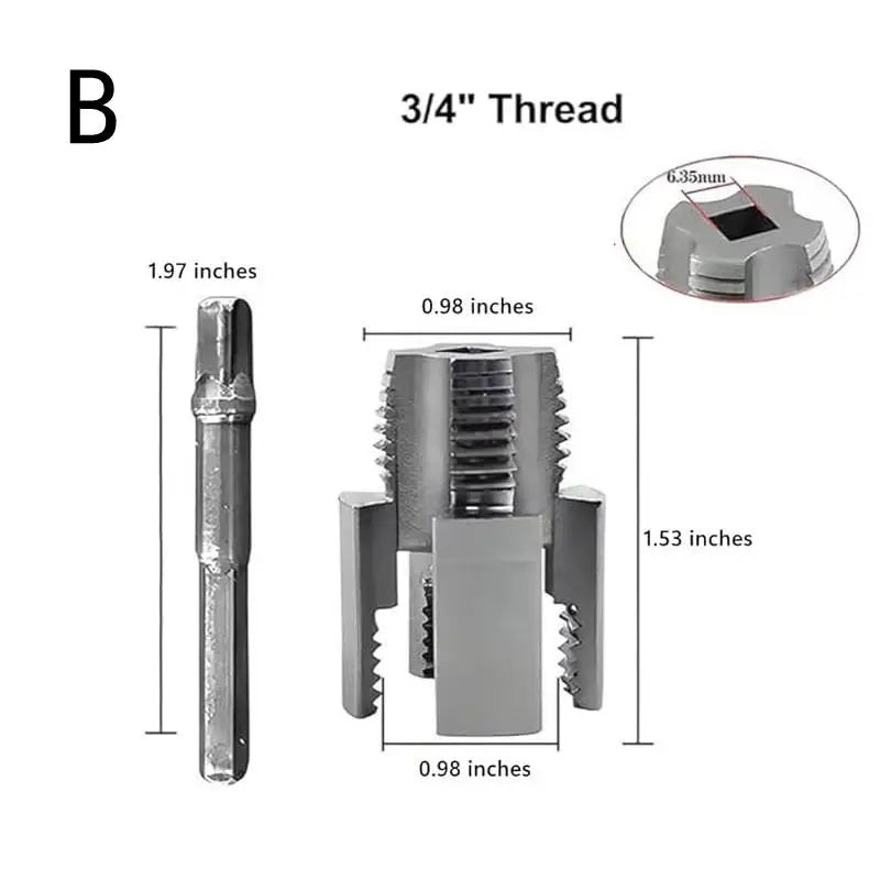 Pipe Thread Cutting Tool Integrated Internal & External Pipe Threading Tool Electric Drill Compatible PVC Pipe Threader Kit Oasis Select B