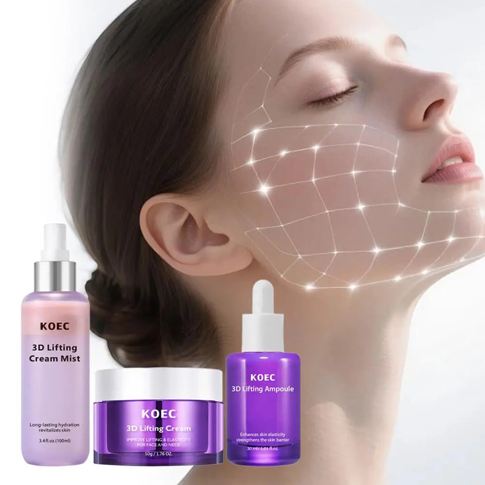 KOEC 3D Lifting Face & Neck Cream - Deep Hydration Firming Nourishing Improve Elasticity Korean Skincare For All Skin Types Oasis Select