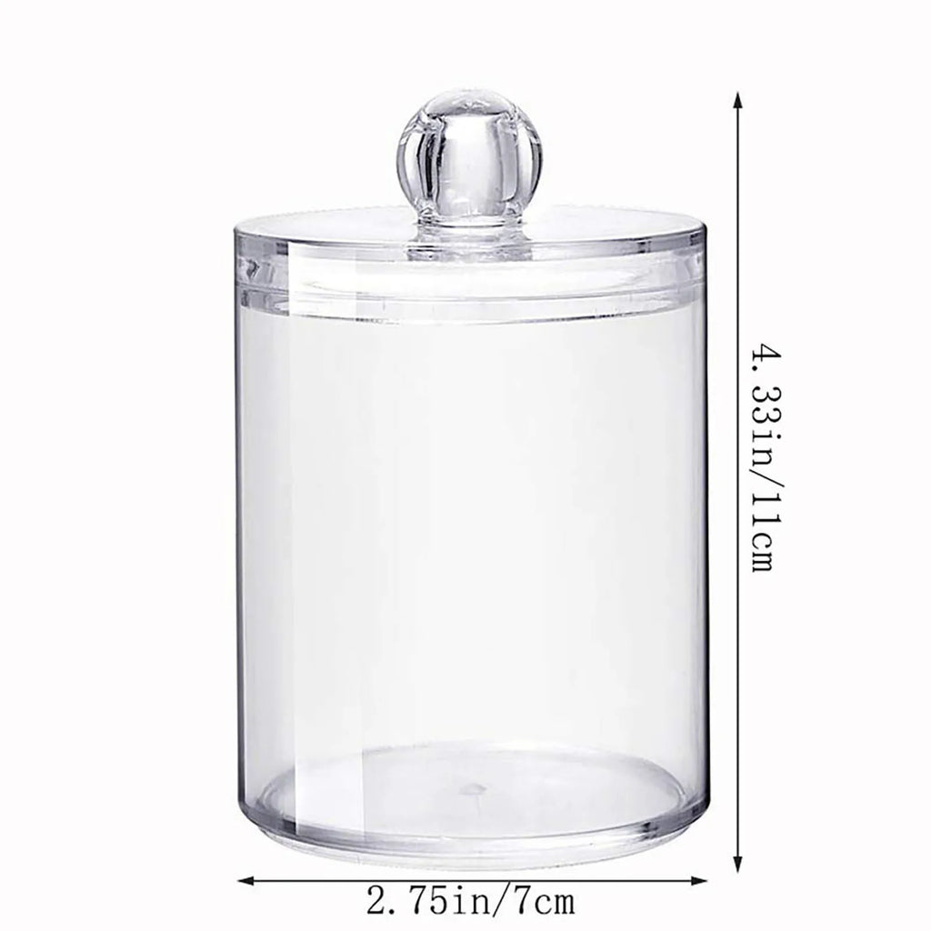 4pcs/set Clear Swab Holders With Lid, Dust-proof Swab Storage Dispenser Jars For Swab, Jewelry, Powder Puffs, Beauty Eggs, Oasis Select 1pcs