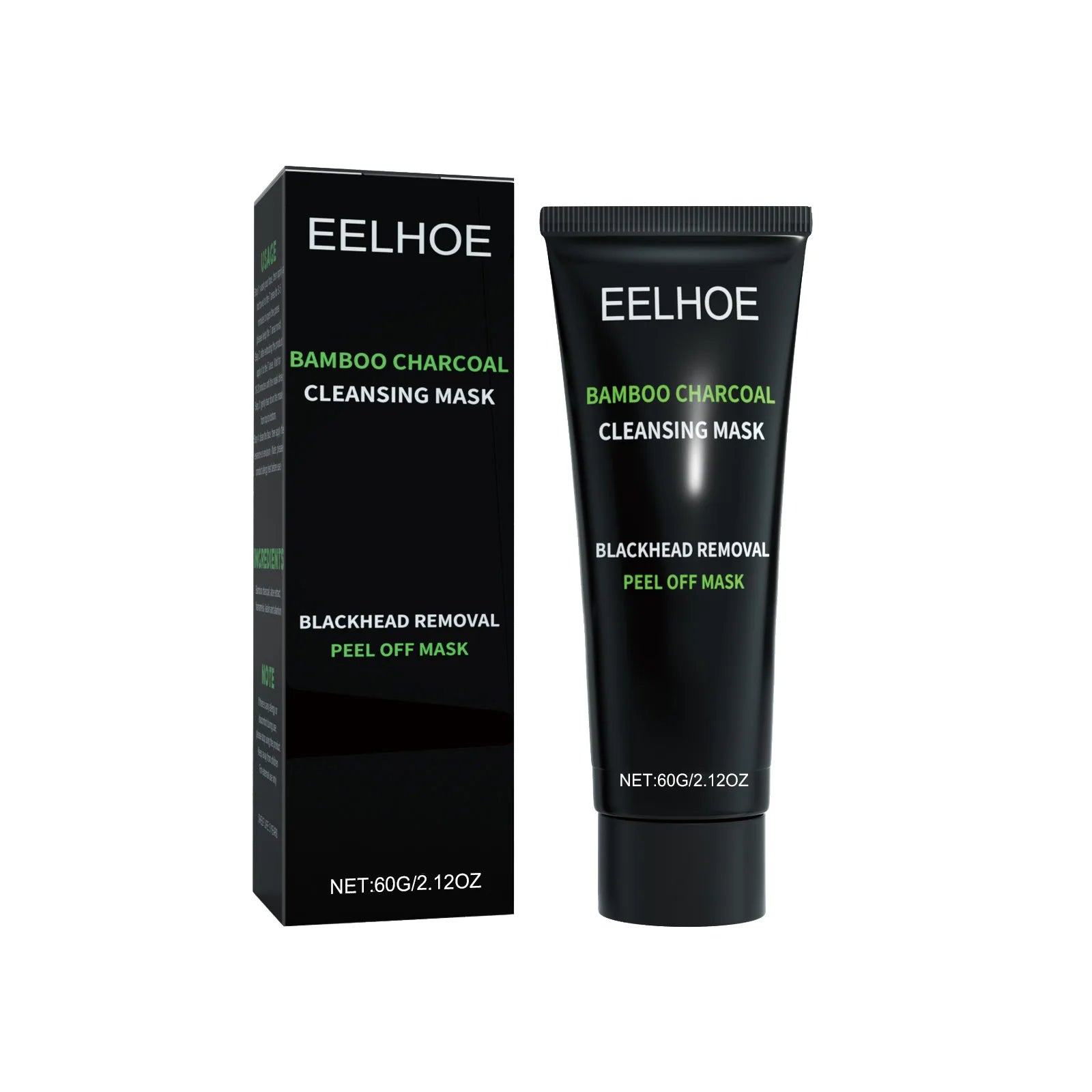 Eelhoe Bamboo Charcoal Mask Tightening Skin Rejuvenation Smoothing Shrink Pores Oil Control Gentle Face Care Tear Peel off Mask Oasis Select 60g