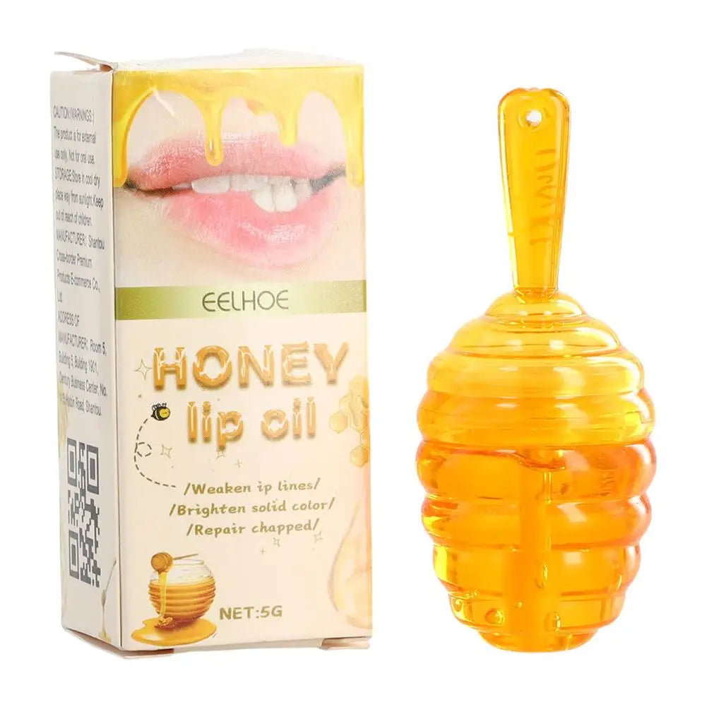 Honey Lip Oil Hydrating Overnight make Up Lip Balm Moisturizing Gloss Shiny Plumping reduces lip lines Lip Skin Care 5g Oasis Select 5g