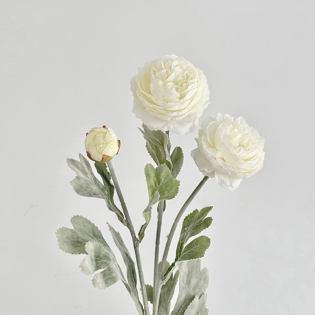 50CM 3 Head Flocking Lotus Artificial Flower Peony Artificial Flower Wedding Home Living Room Decoration Oasis Select A