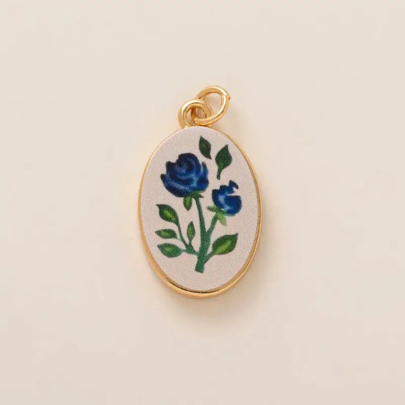 Simple And Versatile Color Blocking Butterfly Love Flower Diy Pendant Accessories Gold-Plated Color Preservation Oasis Select A25