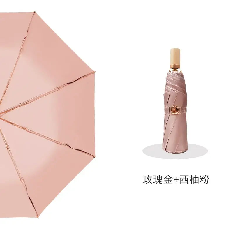 Titanium Silver Double Vinyl Sunshade Umbrella UV Protection Radiation Protection Super Sun Protection Rain Umbrella Oasis Select 10