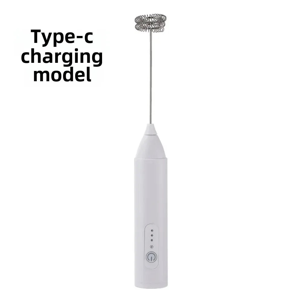 MINI Handheld Electric Milk Frother USB Rechargeable, Automatic Foam Maker for Lattes, Hot Chocolate Blender Egg Beater Tools Oasis Select White
