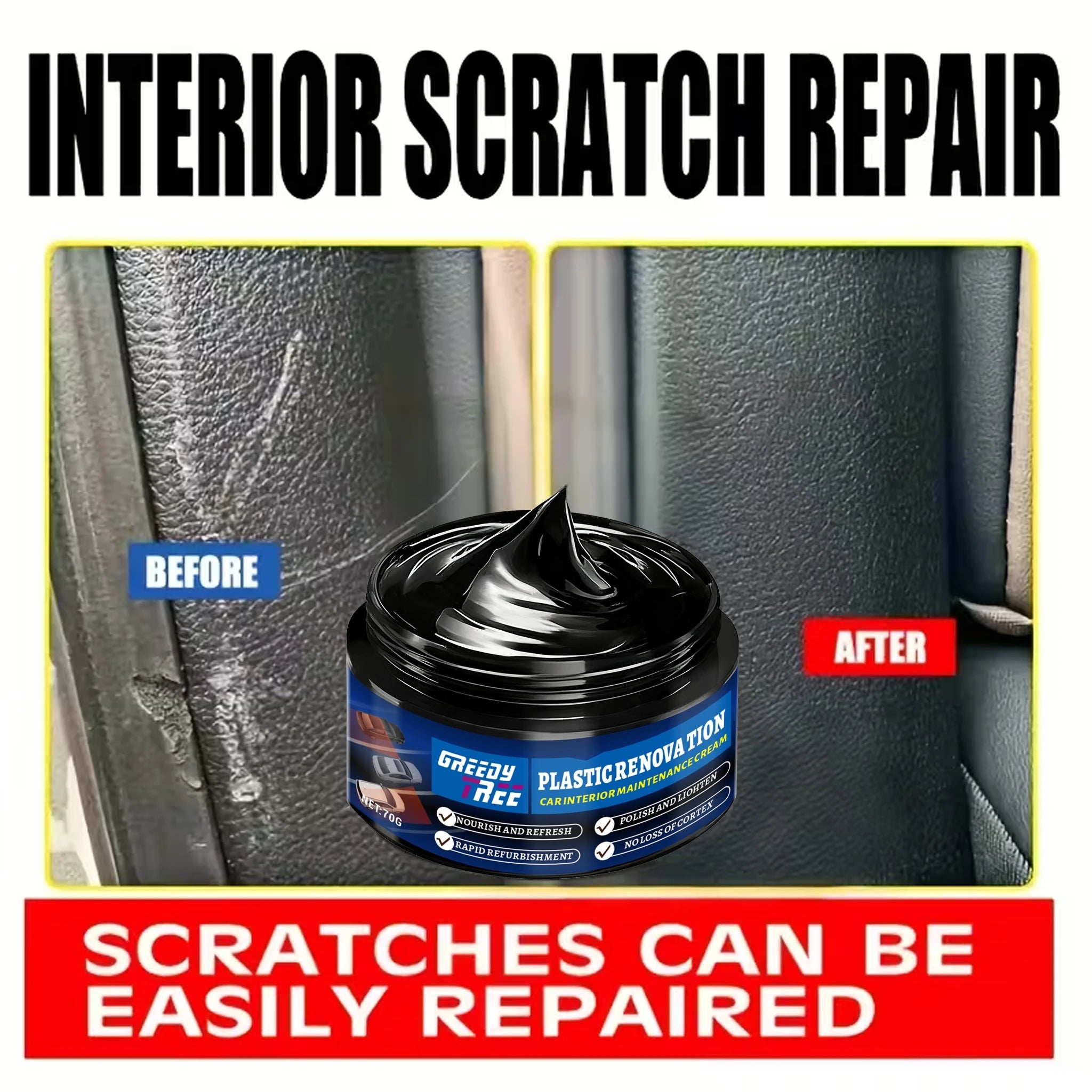 Black Gloss Plastic Component Polishing Paste Automotive Interior Seat Repair Wax for Steering Wheel Oasis Select