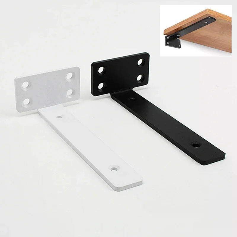 6/8/10/12inch Heavy Duty Cast Iron Shelves Brackets Floating Shelf Brackets 4MM Thicked Invisible L Brackets For Shelves Support Oasis Select