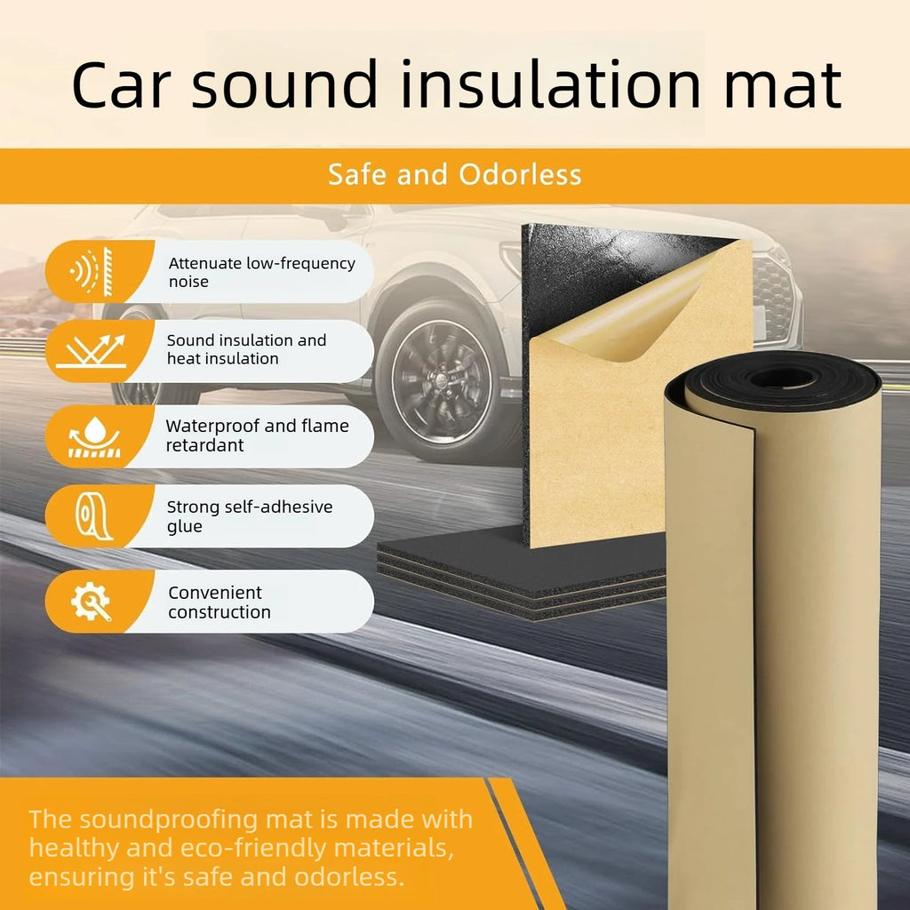 1-4PCS 5mm Car Sound Deadener Mat XPE Closed Cell Polyethylene Foam Noise Insulation Padding for Hood Door Anti Vibration Oasis Select