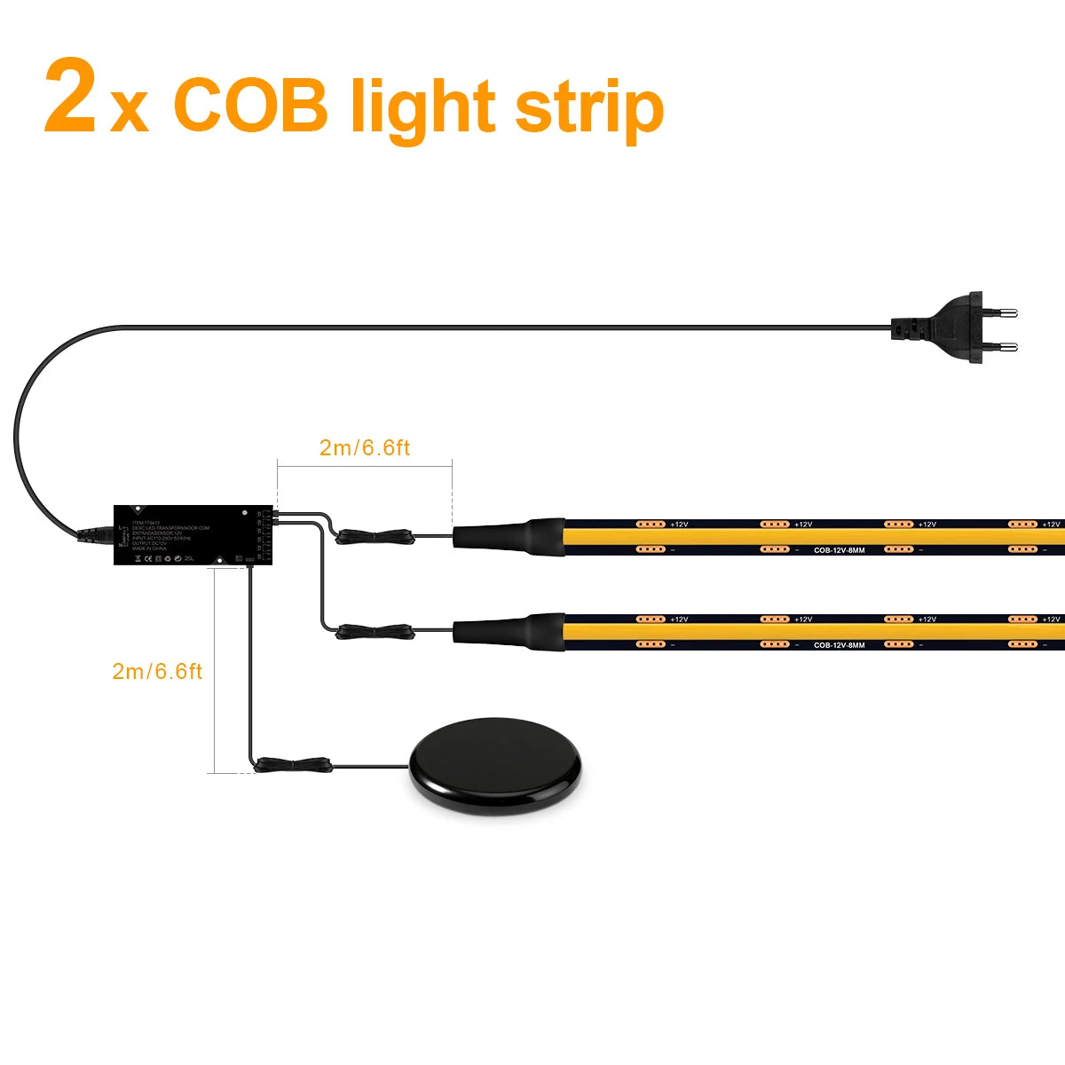 12V Touch Dimmable Black PCB COB LED Strip Light Walnut Acoustic Wood TV Wall Soundproof Panel Cabinet Decor Strong Concealment Oasis Select