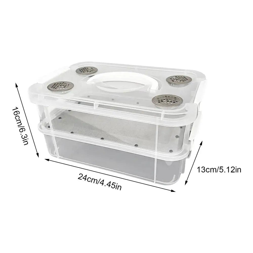 Reptile Breeding Box Reptile Terrarium Transparent Transparent Animal Habitat Cage for Snake Gecko Silkworm Reptile Frogs Lizard Oasis Select Clear
