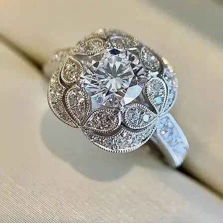 925 Silver CZ Diamond Bridal Ring Set | Women's Wedding Rings Bridal Ring Set Oasis Select Platinum color 7