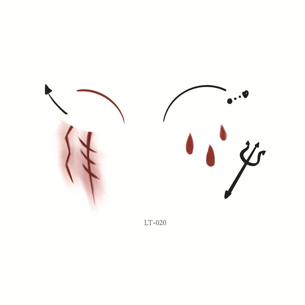 Halloween Transfer Tattoos Face Decoration Party Funny Stickers Suitable For Temporary Makeup Embellishment Party Dress Up Oasis Select 20
