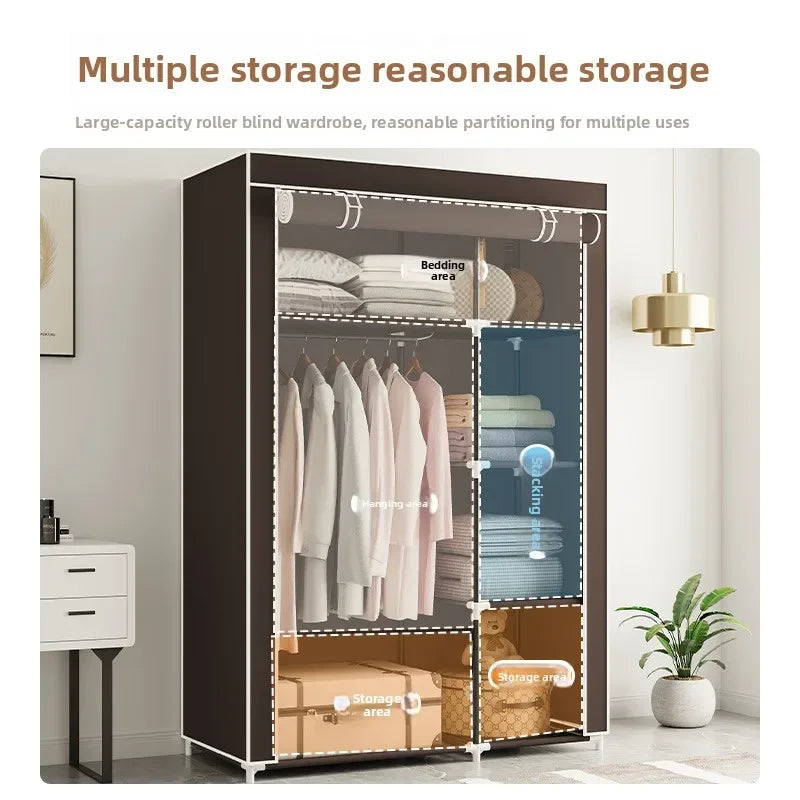Multi-functional Spot Simple Wardrobe Bedroom Rental Home Home Hanger Storage Folding Storage Dust Cloth Wardrobe Durable Oasis Select