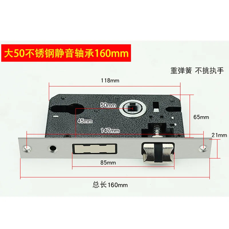 Indoor Door Wooden Door Core 58 Small Lock Body Size 50 Lock Core Lock Tongue Bedroom Door Accessories Door Lock Lock Bodys Oasis Select 160MM