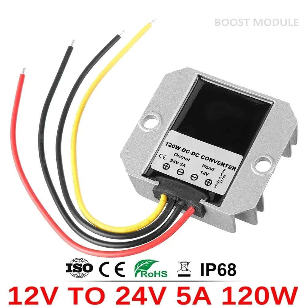 12V to 24V 3A 5A 12Volt to 24Volt Step-up Converter Boost Voltage Regulator for AUTOMOTIVES Car Truck Boat Power Supply Oasis Select