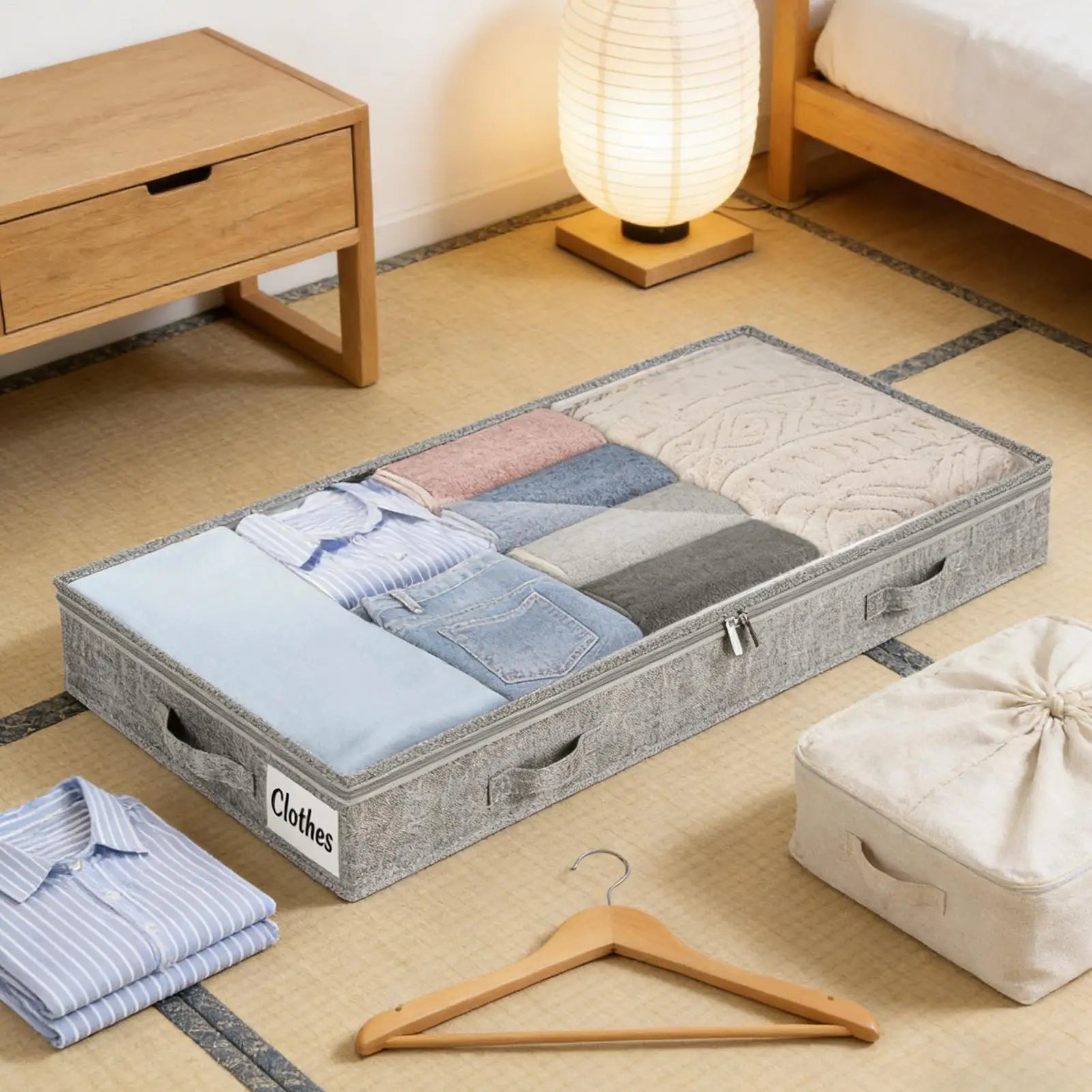 Clothes Storage Bins Under Bed Storage Containers Large Capacity Blanket Box for Bedding Quilt Comforter Sweater Shoes Bedroom Oasis Select