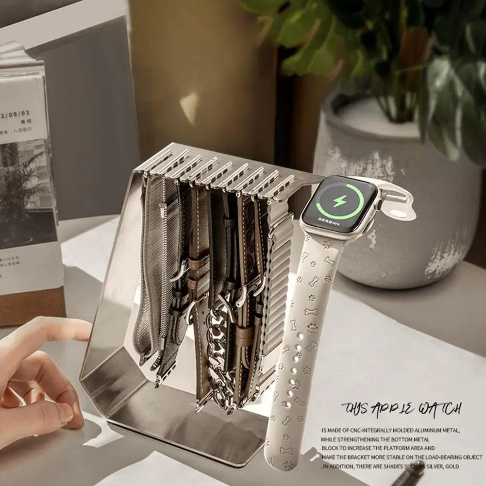 Apple Watch Charging Stand & Strap Organizer – Steel Desk Dock