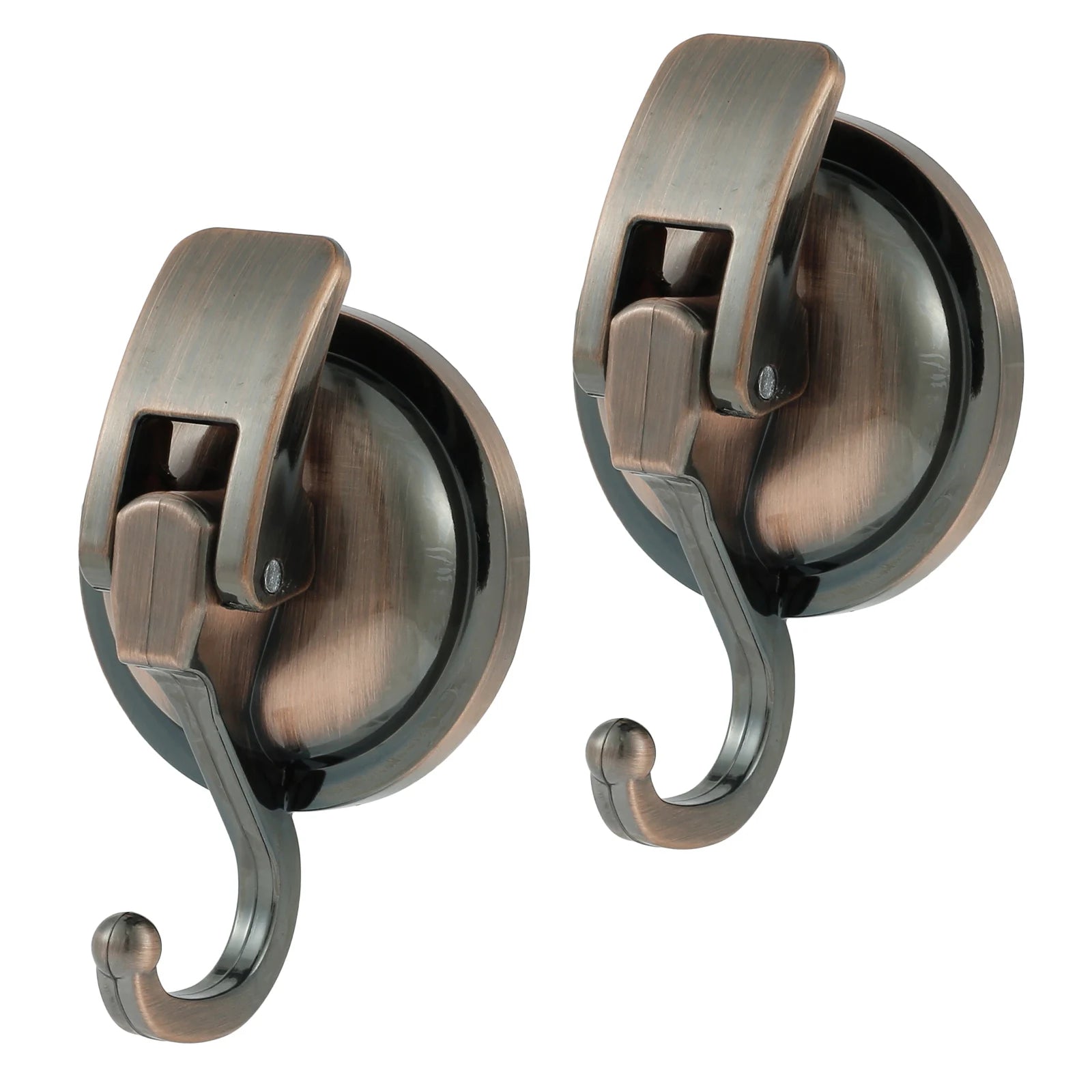 2PCS Heavy Duty Suction Cup Hooks,Strong Vacuum Shower Hooks for Bathroom Kitchen, No Drill Wall Hangers Super Suction Wall Hook Oasis Select Bronze