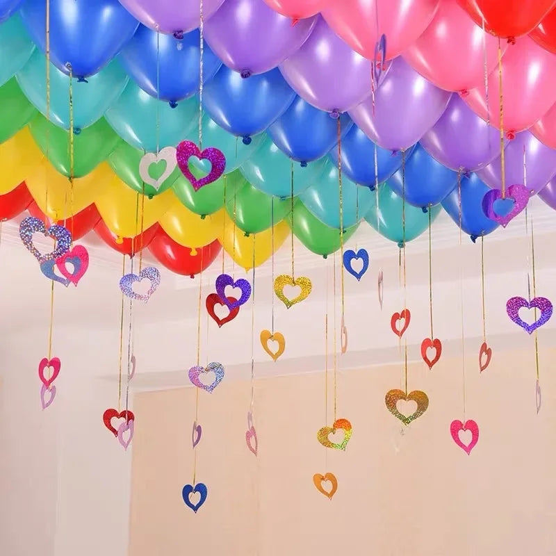 100pcs Gold Silver Paper Garland Star String Banners Kids Wall Backdrop Decorations Baby Shower Bright Home DIY Decor Supplies Oasis Select