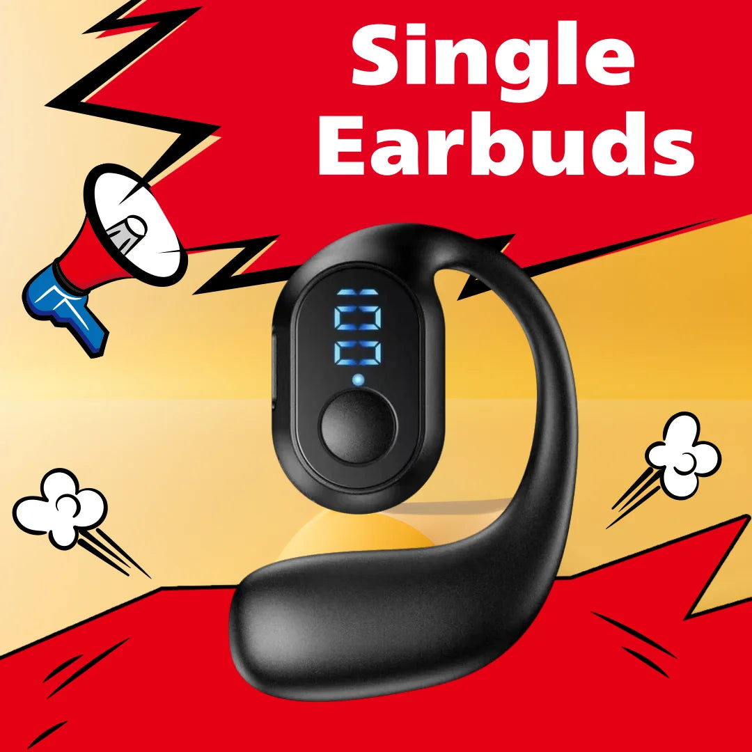Ear Hook Wireless Earphones Bluetooth 5.3 Mini Handsfree Waterproof Sport Music Headset Single Earbuds OWS Headphone HiFi Music Oasis Select Black