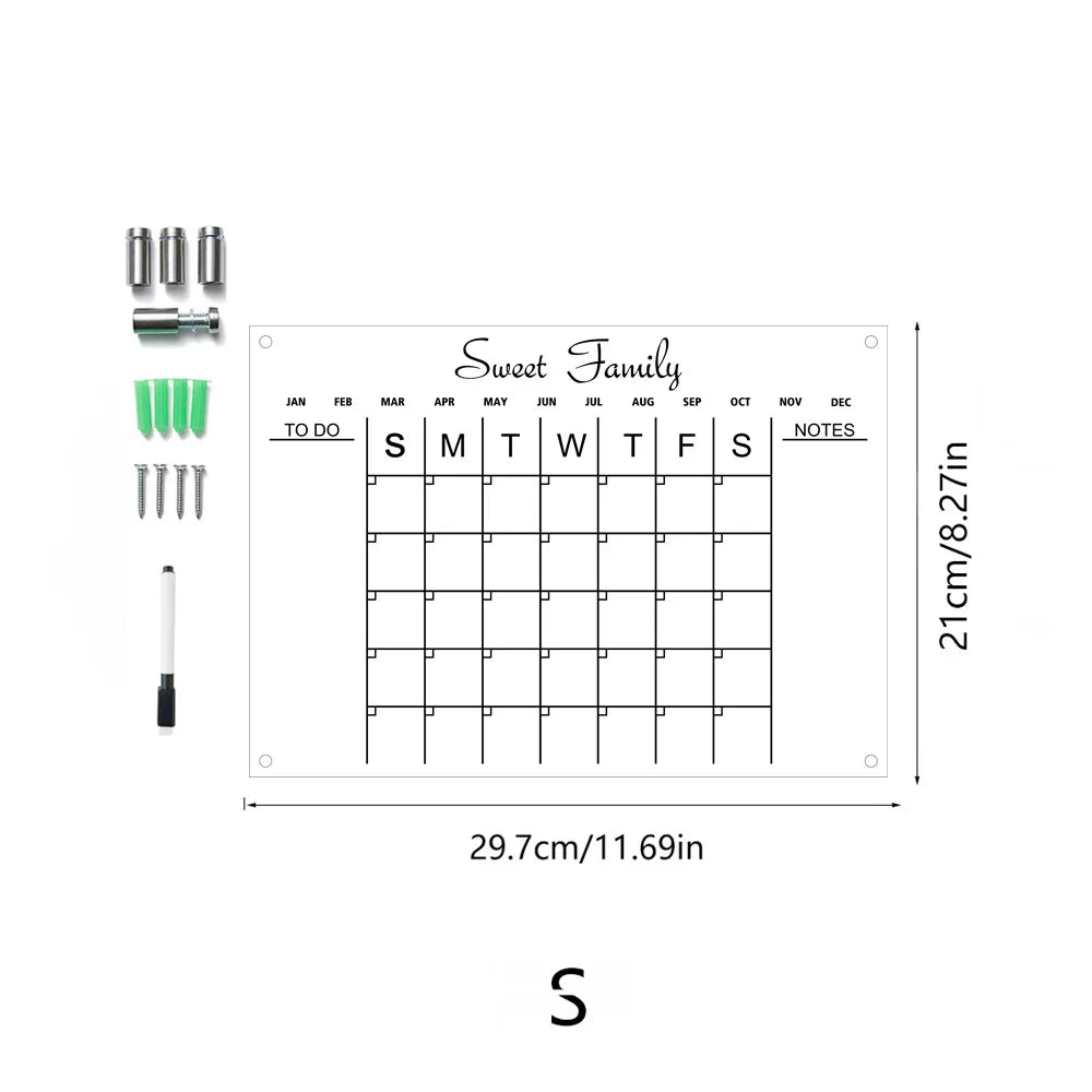 Acrylic UV printed calendar table study wall weekly plan can be erased itinerary Oasis Select TYU044-S
